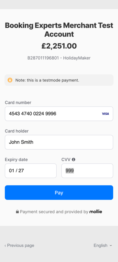 Booking Experts Checkout Flow