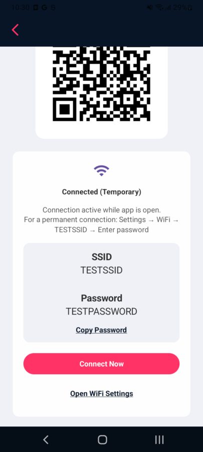 In-App WiFi Connection