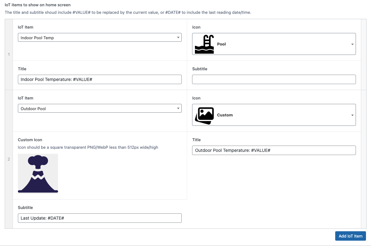 IoT In-App Data Setup and Rendering