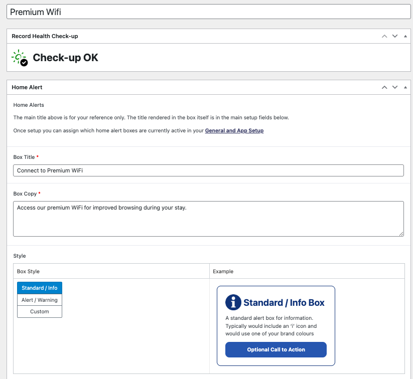 In-App WiFi Connection CMS Setup