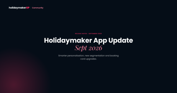 HolidaymakerXP community release hero graphic, September 2026